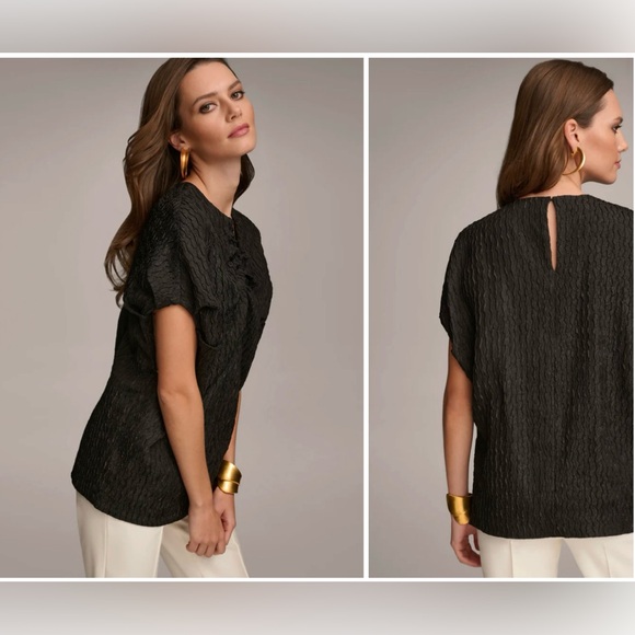 DONNA KARAN OVERSIZED BLOUSE Textured Women's Top - Picture 2 of 8